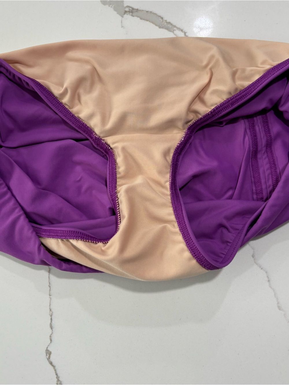 Lands' End Purple Swim Skort with Nude Lining Swimsuit Bathing Suit Women’s 12 - Picture 10 of 13